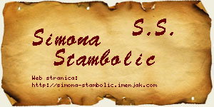 Simona Stambolić vizit kartica